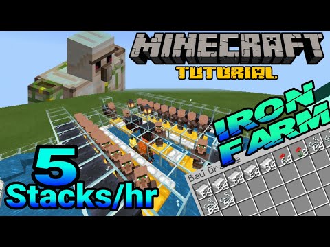 TUTORIAL FARM DE FERRO CELULAR MINECRAFT BEDROCK 1.16 (MCPE/WINDOWS 10/XBOX/PS4/SWITCH) - IRON FARM