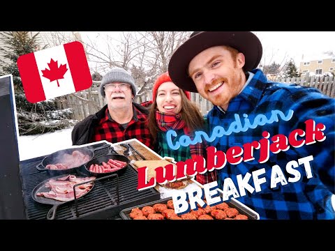 加拿大LUMBERJACK BREAKFAST ？在零下20°C的冬季，在室外做飯！？ (Canadian LUMBERJACK BREAKFAST ???: Cooking Outside in the Snow in -20°C in the Middle of WINTER!)