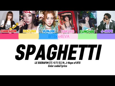 LE SSERAFIM ‘SPAGHETTI’ (feat. j-hope of BTS)’ Color Coded Lyrics | (르세라핌 SPAGHETTI 가사)
