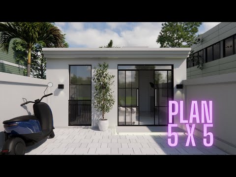 Plano de Casa 5X5 | Tiny House | Mini Casa 25 M²| 5X5 House (25 SQM)| Small House Design Idea