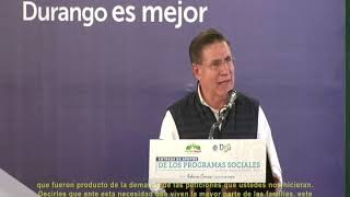 EN GIRA DE TRABAJO EN EL SALTO, PUEBLO NUEVO, EL GOBERNADOR JOSÉ ROSAS AISPURO TORRES, ENTREGÓ ACCIO