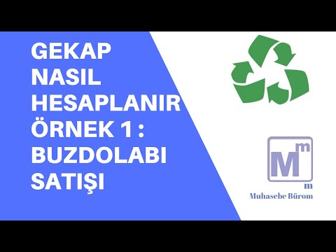 GEKAP Nasıl Hesaplanır Örnek 1 : Buzdolabı Satışı