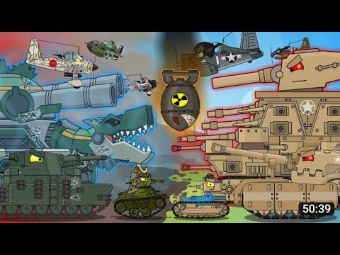 ALL EPISODES of Japan and the USA confrontation - Cartoons about tanks