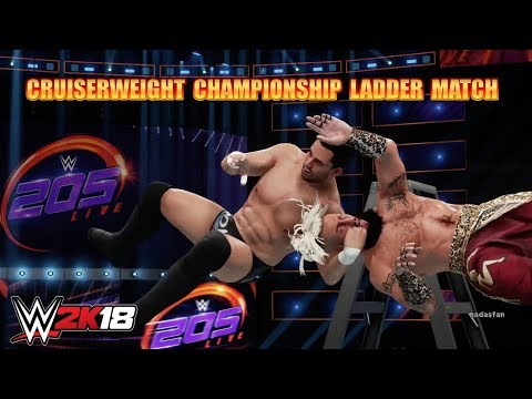 WWE 2K18 Gameplay | Cruiserweight Fatal 4 Way Championship Ladder Match (205 Live)