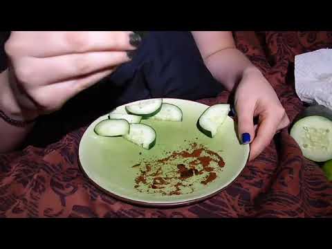 WRONSKI WHISPERS ASMR Eating cucumber and seasoning (NO TALKING)