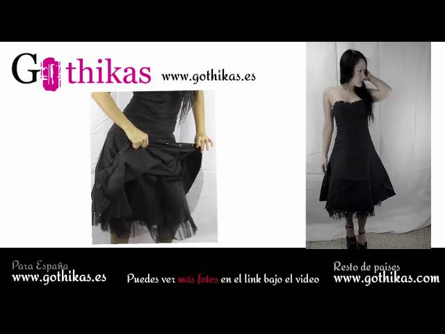 Vídeo relacionado con DINGJIUYAN Vestido gótico acampanado con dobladillo plisado para mujer, Harajuku, verano, Lolita, con ribete de encaje, vestidos para mujer, vestidos retro grunge estilo Y2K, 2-Negro, L