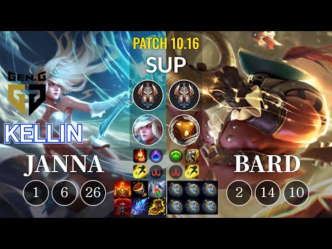 GEN Kellin Janna vs Bard Sup - KR Patch 10.16