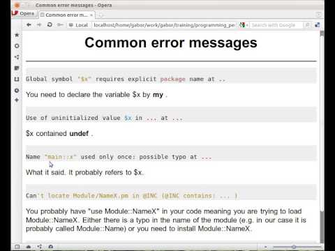 Beginner Perl Maven tutorial: 2.2 - Common errors