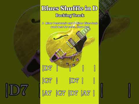 Blues Shuffle in D - Guitar Backing Track Jam - Medium Tempo  #bluesbackingtrack