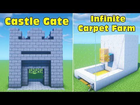 Eagle MCraft - ⚒ Minecraft: 3 Redstone Build Hack (Castle Gate, Infinite Carpet Farm, Fence Electric) #26 Tutorial