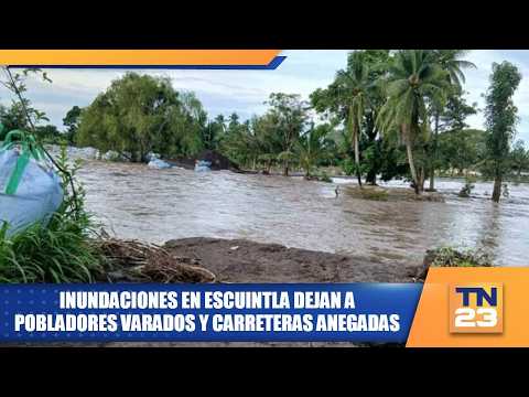 Inundaciones en Escuintla dejan a pobladores varados y carreteras anegadas