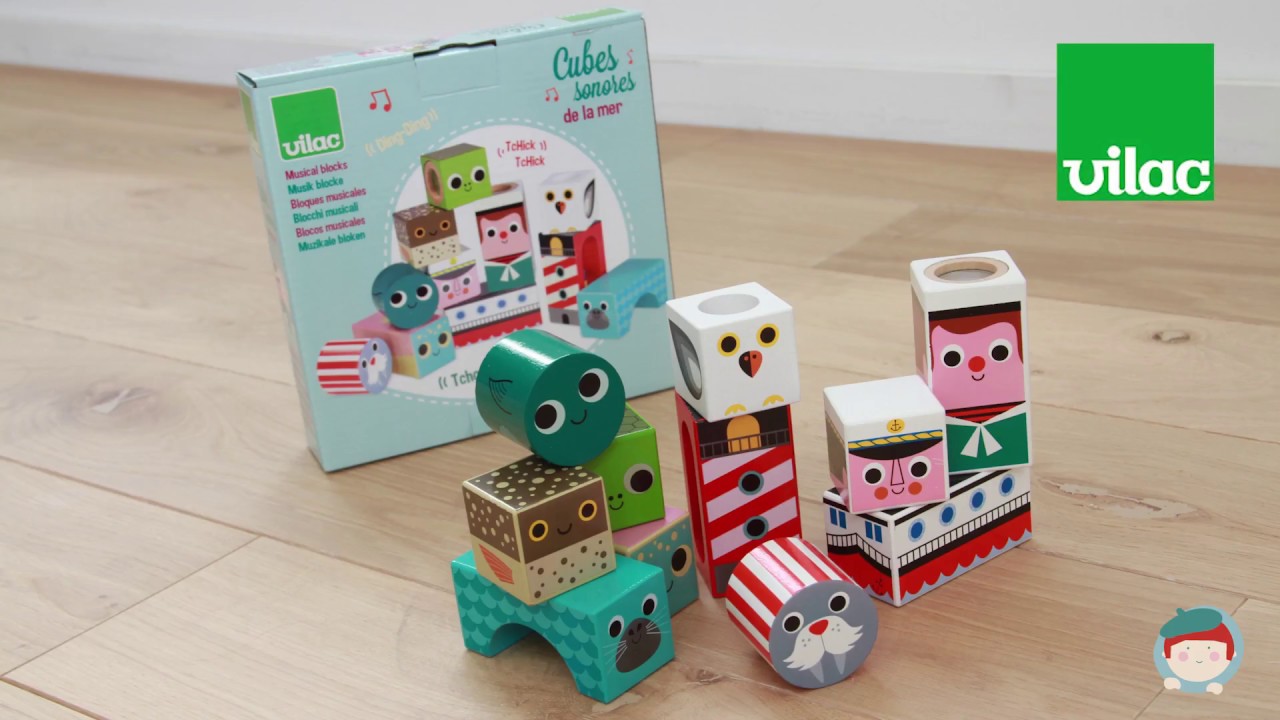 Vilac Dřevěné zvukové kostky Moře