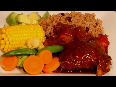 Sunday Dinner Jamaican Brown Stews Chicken With Rice & Peas | Chef Ricardo Cooking #JamaicanDinner
