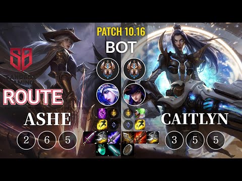 SB Route Ashe vs Caitlyn Bot - KR Patch 10.16