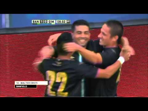 Gol de Erviti. Banfield 1 - Gimnasia 0. Fecha 1. Primera División 2016.