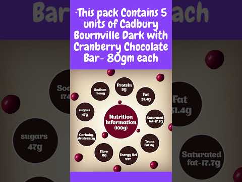 Cadbury Bournville Cranberry Dark Chocolate Bar, 80g Pack of 5