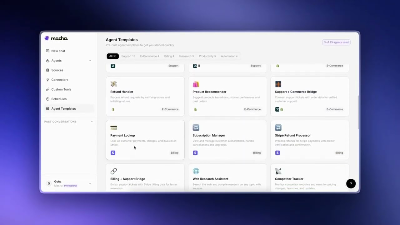 Create AI Agents from Templates