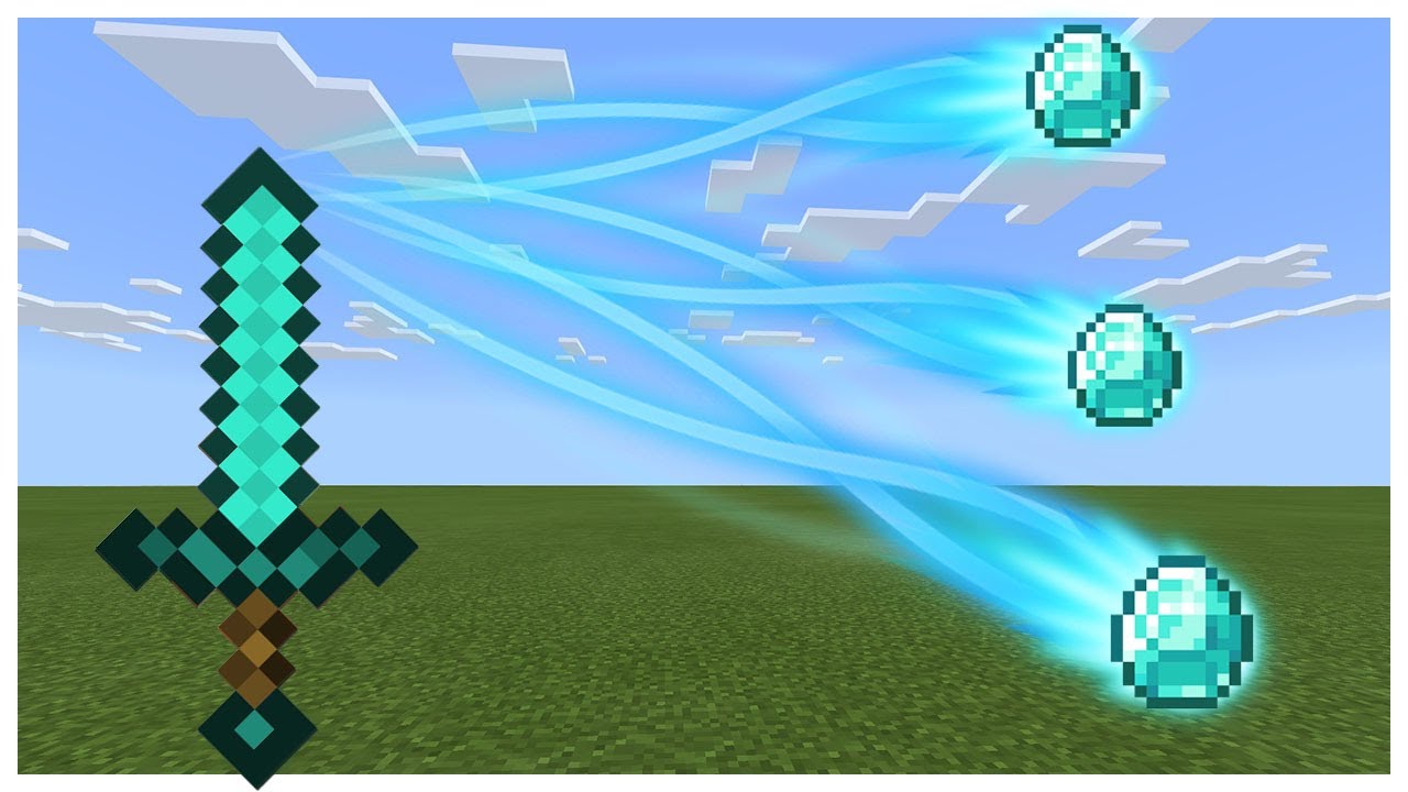 Sword That Can Throw Diamonds !!! - Minecraft PE / Bedrock Edition Final Sword Addon Review