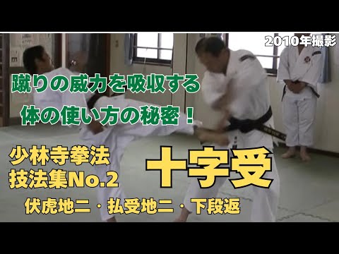 vol.05【少林寺拳法　Shorinji Kempo　徳島】師　藤田武夫先生　技法集　No.2　十字受・伏虎地二・払受地二・下段返（剛法・法形）2010年撮影　聖拳道夏合宿にて