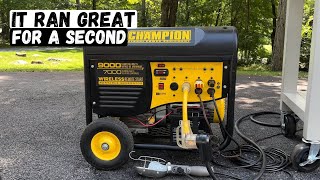 Champion Generator Runs and Then Shuts Down