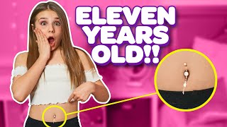 11 YEAR OLD BELLY PIERCED (Can’t Say No 24 Hour Challenge)🚫👌| Piper Rockelle