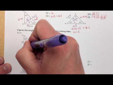 9.2 Notes - 45-45-90 Triangles