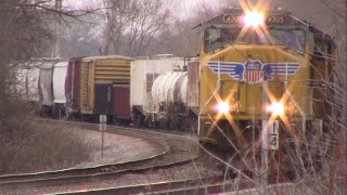 preview picture of video 'Union Pacific mixed freight at Marion Street, Boone, Iowa'
