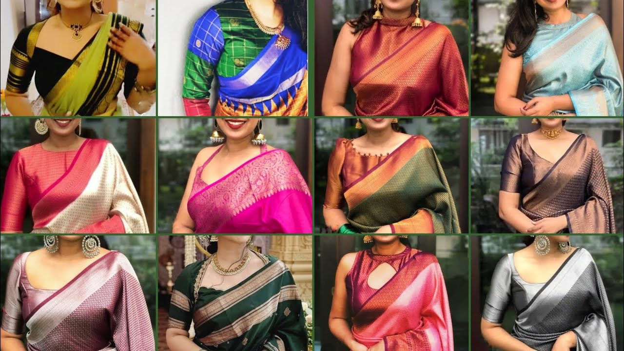 Trending Silk Saree blouse neck designs/Latest Pattu saree blouse designs/Blouse designs new model