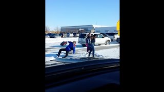 Ozzy Man Commentates Teenagers Slipping on Ice