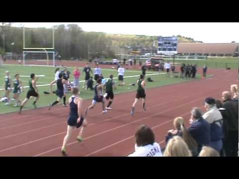 R03 MHS Boys spring track 2012 100 m Franklin and Mansfield