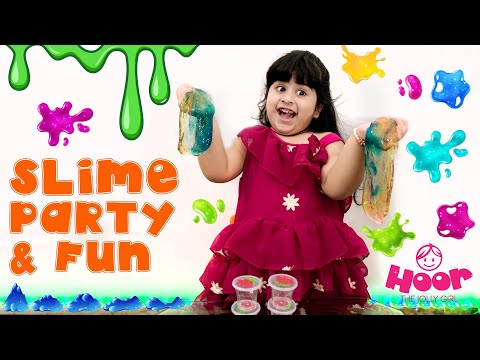 Hooriya playing with slimes | Fun games | Dance | Funny Video for kids | New kids Videos | Playful