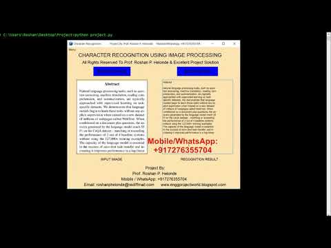 Python Code For Character Recognition Using Image Processing Opencv Project With Source Code
