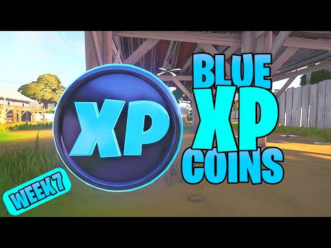 ALL 3 Blue XP COINS Locations - Week 7 - Chapter 2 Season 4 - Fortnite