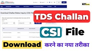 How to download TDS Challan Status Inquiry (CSI) File from Income Tax portal | TDS challan CSI file