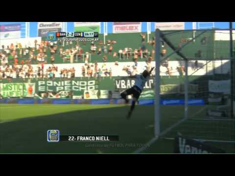 Gol Niell. Banfield 2 - Central 2. Fecha 19. Primera División. Fútbol Para Todos.