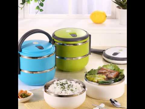Portable 2 layers stainless steel bento lunch box