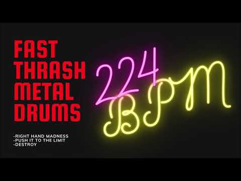 THRASH METAL DRUM TRACK #27| 224 BPM