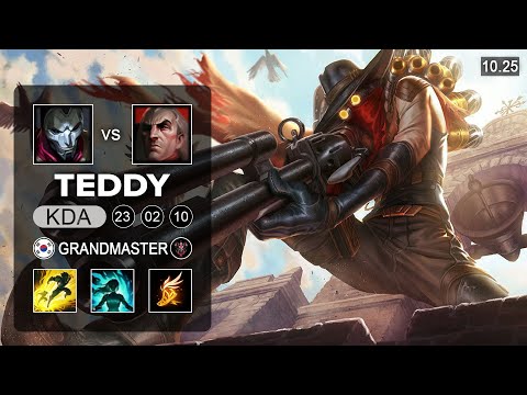 T1 Teddy Jhin Bot vs Swain - KR Grandmaster Patch 10.25