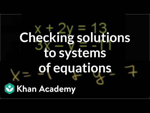 Check solutions to systems of equations