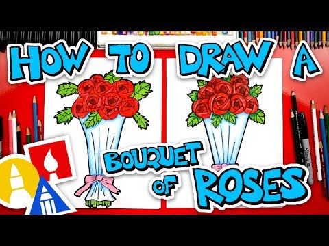 How To Draw A Bouquet Of Roses For Valentine's Day