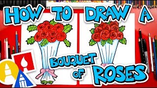 How To Draw A Bouquet Of Roses For Valentine's Day