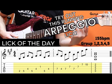 GE Lick Of The Day Tutorial (Arpeggio Lick - Key: A)