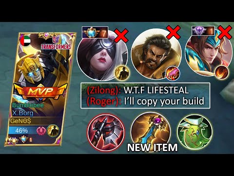 Insane Lifesteal !! Xborg new build and emblem 2022 ~ Xborg Top Global Gameplay ~ Mobile Legends