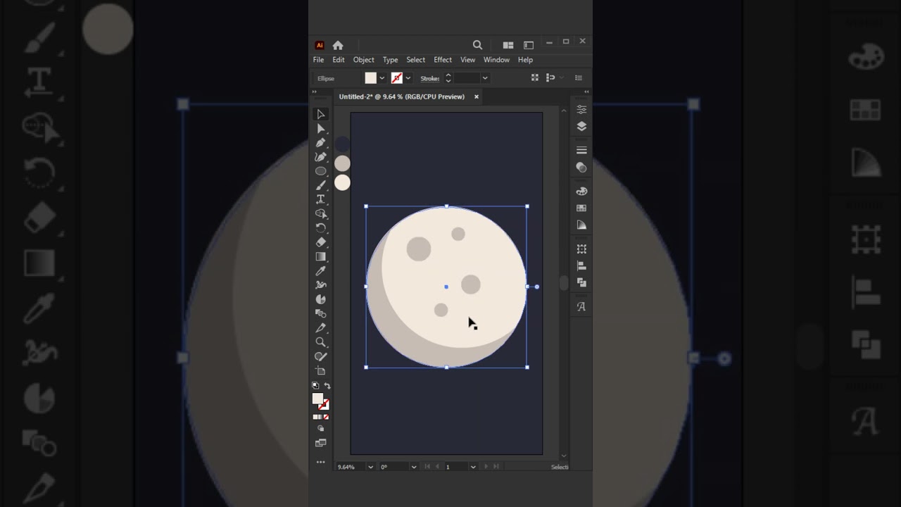 Moon Illustration Process.