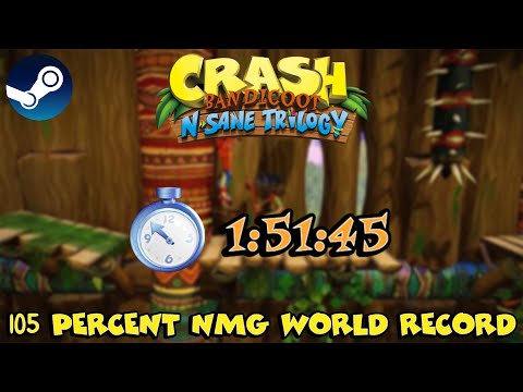 (World Record) Crash Bandicoot 105% NMG Speedrun in 1:51:45