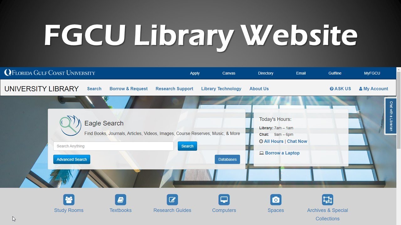 Tour of the Library Website