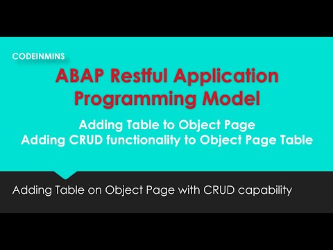 Part 8 : ABAP Restful Application Programming Model - Adding CRUD option to Table on Object Page