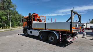 MAN TGS 28.440 6x4 PALFINGER 33002 Crane Turntable kamion s ravnom platformom | Slika 4 - Autoline