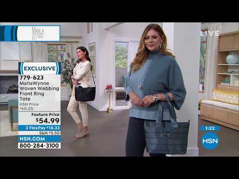 MarlaWynne – Tragetasche mit gewebtem Gurtband und Ring an der Vorderseite