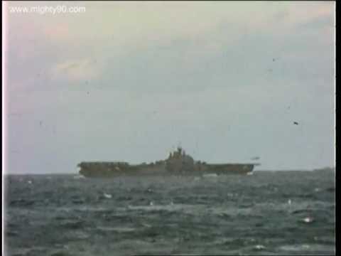 USS Essex CV-9 and Bunker Hill CV-17 launch planes on 18 March 1945